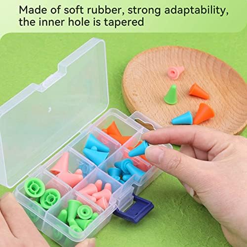 LOKUNN 56 PCS Knitting Needle Stoppers Knitting Needle Point Protectors