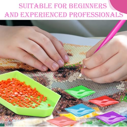 Affrolling 90 Pcs Diamond Art Tools, Drill Pens Trays Glue Clay