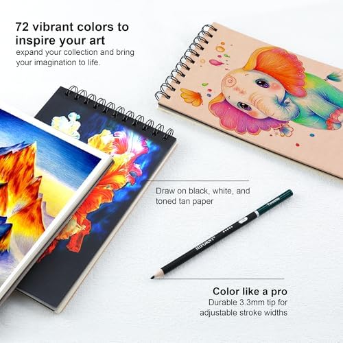HIFORNY 80PCS Colored Pencils Set for Adults – 72 Soft Core Colored Pencils with Sketchbook, Coloring Book,Blender,Burnisher,Eraser,Sharpener & Color Chart – in Gift Box & Zipper Case