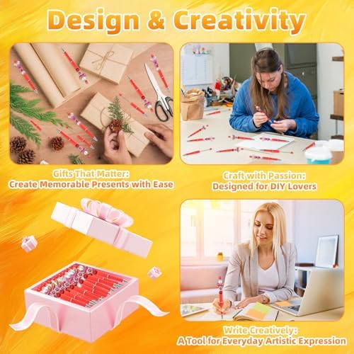 210 Pieces DIY Beadable Pen Bulk Kit – 70PCS Ballpoint Pen with Refills & Bags – Perfect for Beads Pens Supplies, Beaded Pens for DIY Crafting – Office Supplies & Teacher Accessories (Red)