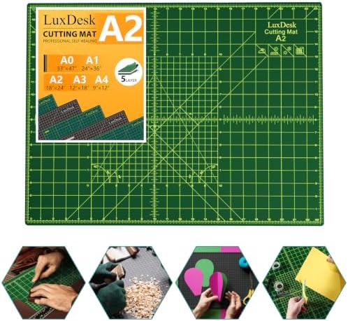 Self Healing Cutting Mat 18 × 24 in, A2 Craft Cutting Mat 5-Layer Double-Sided Rotary Sewing Mat - Suitable for Quilting, Sewing, Handicrafts, And Amateur Cutting Of Fabric Cutting Boards