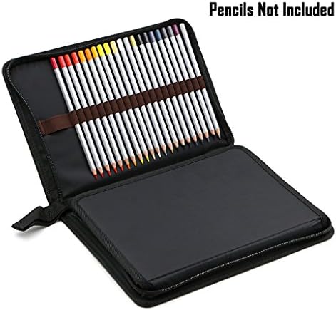 BTSKY Portable Canvas Zippered Colored Pencil Case Large Capacity 72 Slot