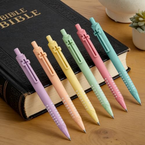6 Pack Bible Journaling Gel Pens, 0.7mm Black Ink Retractable