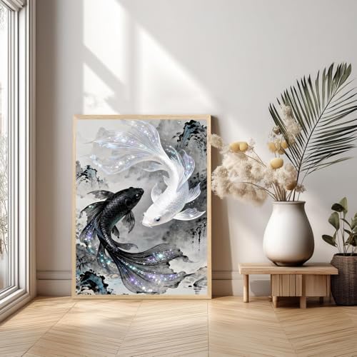Xylogist Koi Fish Diamond Art Kits for Adults, 5D Diamond Painting Fish