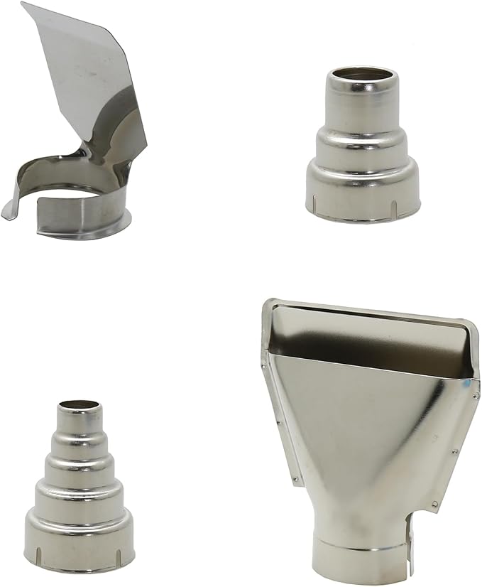DGZZI 4PCS Hot Air Gun Welding Station Nozzle Tool Attachment Replacement Part Hot Air Gun Nozzle Kit Stainless Steel Reflector Heat Resistant Nozzle for Hot Air Welding Station Repair Tool