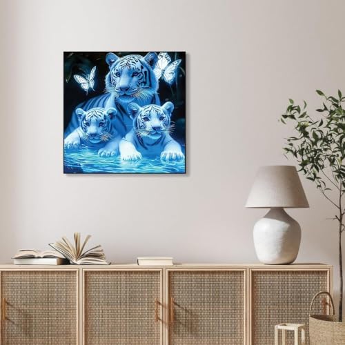 WNPOKN Tiger Diamond Art Kits for Adults 12x12Inch