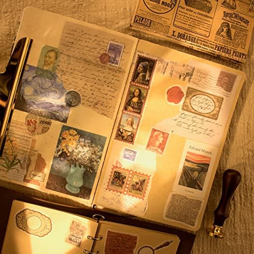 200Pcs Vintage Scrapbook Stickers, Aesthetic Junk Journal Stamping Supplies Kit, Scrapbooking Ephemera Washi Paper for Bullet Journaling Planners Diary Collage (Artistic)