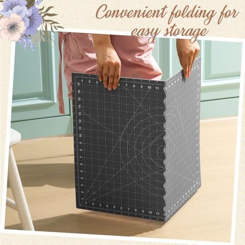 Teenyyou 24" L x 18" W Self Healing Foldable Cutting Mat, Dark Gray