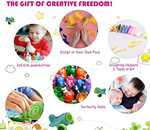 Air Dry Clay, 36 Colors Modeling Clay Kit with 3 Sculpting Tools, Magic Foam Clay for Kids and Adults, DIY Molding Clay Gift for Boys and Girls (Pack of 3)