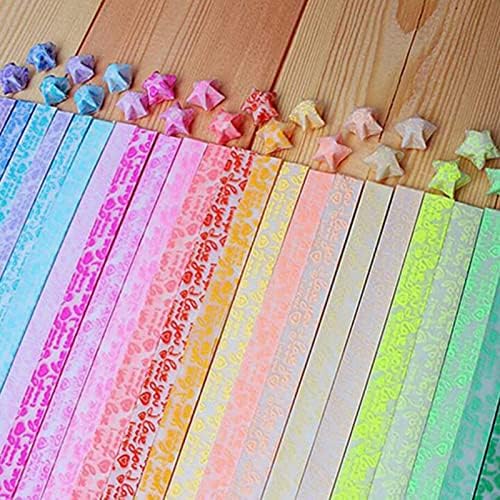 Luminous Origami Stars Papers Package DIY Paper Glitter Origami Stars, Glows in The Dark Stars Folding Paper, 600 Sheets, 20 Colors(20 Luminous Colors)