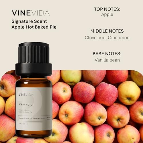 VINEVIDA [0.33oz] Apple Hot Baked Pie Fragrance - Fall Scents for Candle Making - Essential Oils