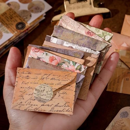 92 Pieces Mini Stationery Paper Envelopes and Sealing Sticker Set