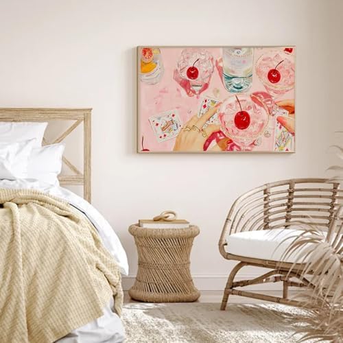 Cherry Pink Poker Diamond Art Kits for Adults Diamond Painting Kits