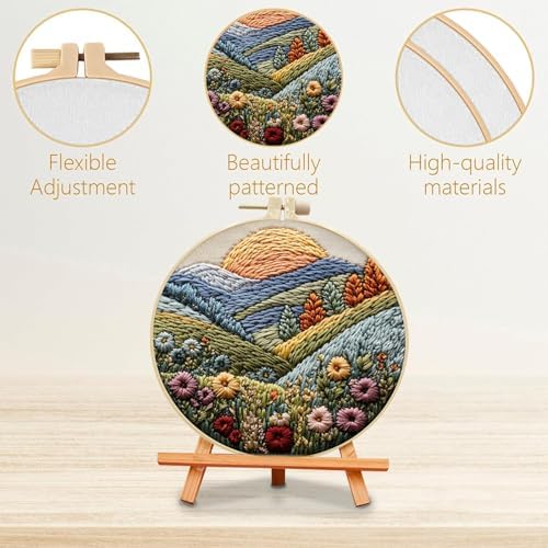 SCECALA 3 Pack Mountain Tree Landscape Embroidery Kit