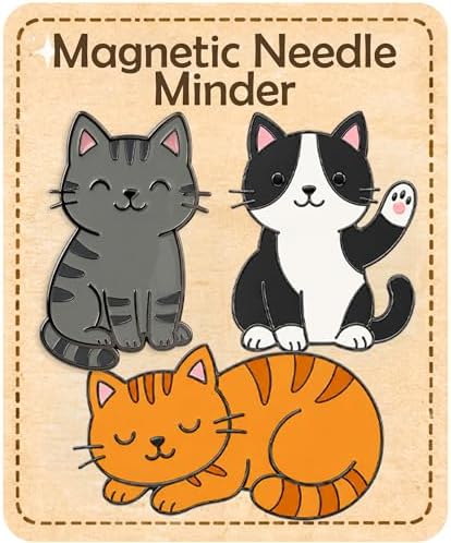 Kraftex Magnetic Needle Minder. Needleminder for Embroidery & Sewing. Cute Needlepoint Accessories. Magnetic Needle Holder for Cross Stitch. Cute Magnet Pin Gift