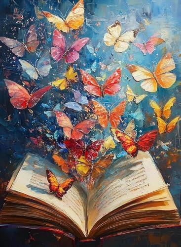 AIBOERL Paint by Numbers Kit for Adults Beginner,Butterfly Book, 12X16In