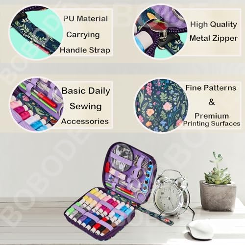 Bobode Travel Floral Basic Sewing Kit for Adults