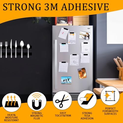 Paired A+B Magnets Tapes, (6.5FT X 0.6" W x 2 Pack), a b Magnetic Tapes with Adhesive Backing Match to Use, Flexible Magnet Strips for DIY Craftings