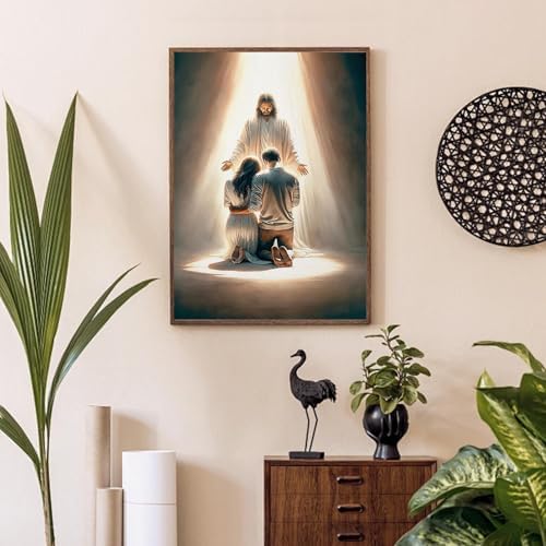 Jesus Paint by Numbers Kit for Adults Framed Canvas 12X16 in, Frameworkless