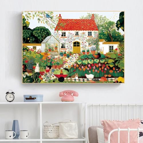 YOLENIX Country Cottage Diamond Art Kits for Adult Diamond Painting Kit