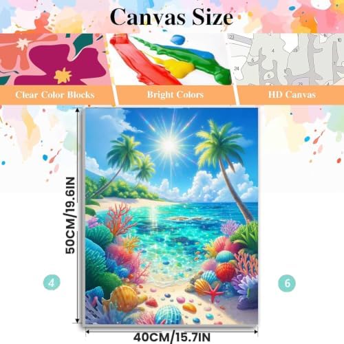 Paint by Numbers kit for Adults-Beach Paint by Numbers Kits16x20 inch