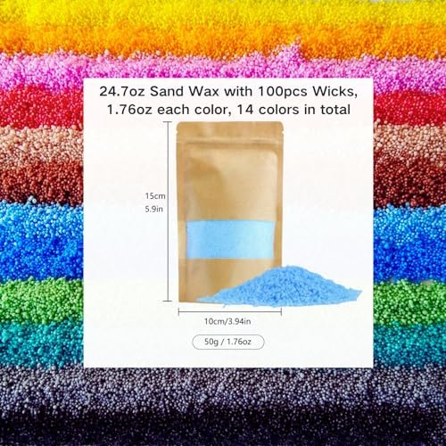 Monivi Sand Candles with Wicks Unscented 14Colors Pearled Candle Sand