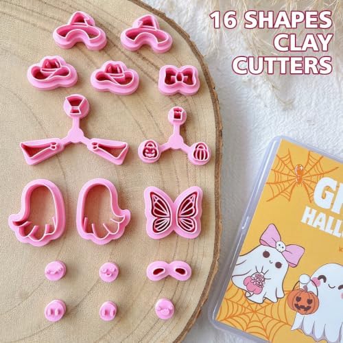 Keoker Cute Ghost Clay Cutters for Polymer Clay Jewelry, Halloween Polymer Clay Cutters Ghost, Fall Clay Earring Cutter
