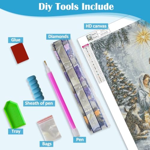 LKHMVCA Nativity Diamond Art Kits for Adults, 5D Diamond Painting Kits for Adults Beginners, DIY Full Round Drill Diamond Dot Painting Gem Art Kits for Adult, Home Wall Decor 11.8x15.7 Inch