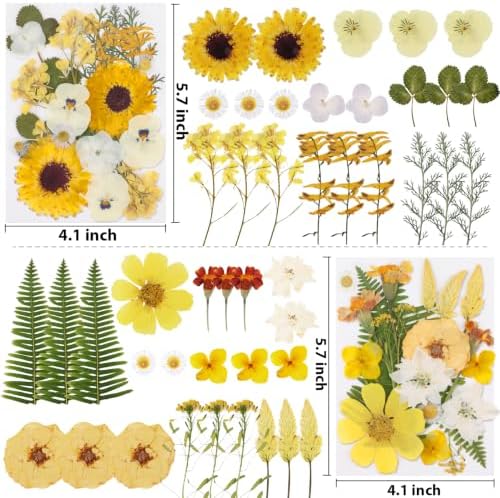 128 Pcs Fall Dried Pressed Flowers for Resin,Natural Real Dried Flowers