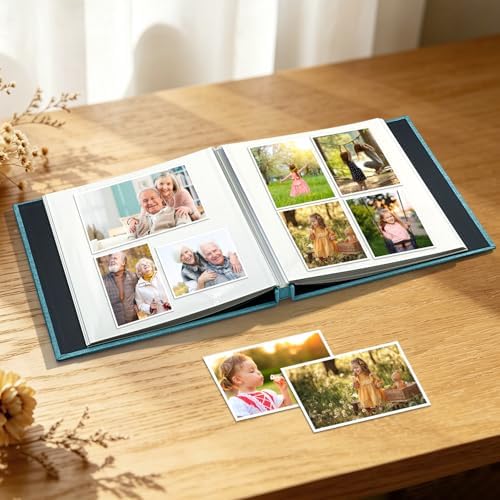 Photo Album Self Adhesive Scrapbook, 13"x12.6" 60 Pages/ 30 Sheets Large Photo Book for 4x6, 8x10 Pictures, DIY Album for Baby Wedding Family Travel Birthday