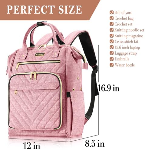 Kuosdaz Knitting Bag Backpack, Yarn Organizer, Quilted Backpack for Women