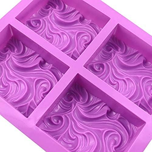 2PCS Sea Wave Silicone Soap Molds, 4-Cavity Rectangular | Wave Silicone Molds,for Homemade Soaps,Chocolate Jelly Pudding Mousse Cake Making