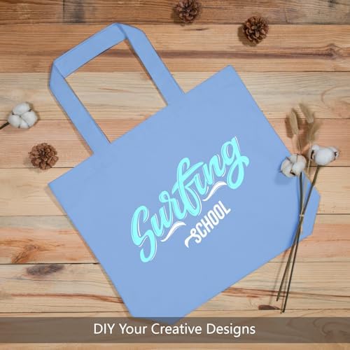 TOPDesign 3-Pack Super Strong Large 12oz Cotton Canvas Tote Bags, Reusable Grocery Shopping Cloth Bags, Fashionable Two-Tone Totes for Crafts, DIY Your Creative Designs