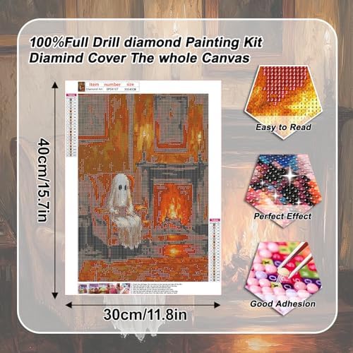 VeGuude Halloween Diamond Art Kits forAdults, Ghost Diamond Painting Kit