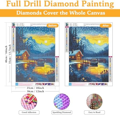 Diamond Art Kits for Adults & Beginners, Snow Mountain Diamond Painting Kit