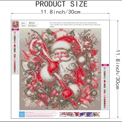 Christmas Diamond Art Kits for Adults, Santa Claus Diamond Painting Kits