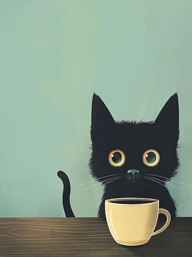 Black Cat Diamond Art Kits for Adults Diamond Painting Kit for Beginner