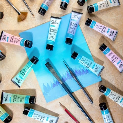 Mont Marte Acrylic Colour Pastel Paint Set Signature 24pc x 36ml (1.2 US fl.oz), Creamy Pastel Acrylic Paint Set, Good Coverage, Semi-Matte Finish, Ideal For Most Art and Craft Surfaces.