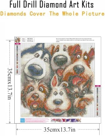 WNPOKN Dog Diamond Art Kits for Adults 14 x 14inch