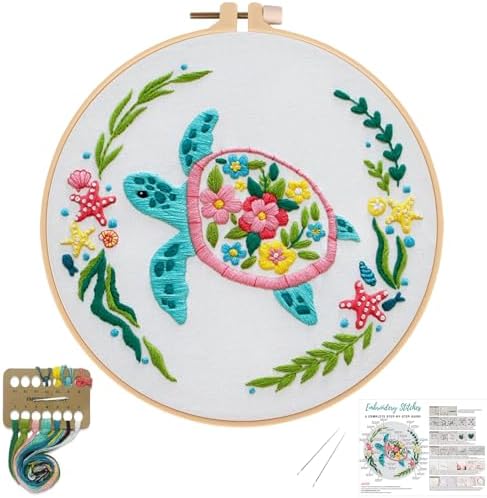 Louise Maelys Sea Turtle Embroidery Kit for Beginners