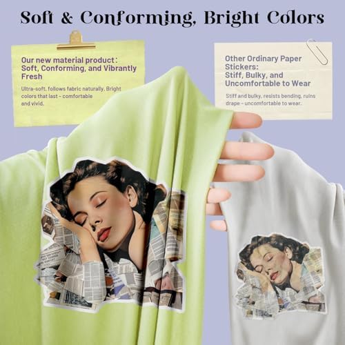 TransOurDream Removable Transfer Paper for Inkjet Printer (8.5x11", 20 Sheets) Printable Temporary Vinyl for Fabrics EcoArt Paper Used in DIY Crafts,School Projects, Business Events