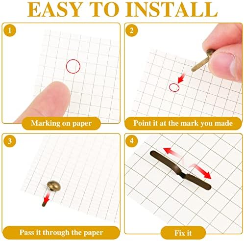 Hotop 500 Pcs Brad for Paper Crafts Metal Paper Fasteners, Bronze