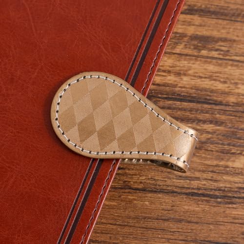 3PCS Vintage Magnetic Leather Bookmark, Leather Magnetic Bookmarks for Women, Magnetic PU Bookmarks Clip Book Accessories, Rhombic Pattern