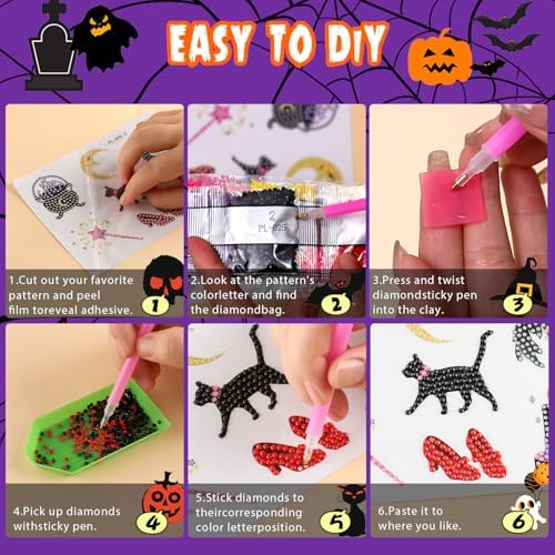 Labeol Diamond Art Kits for Kids Boys and Girls Ages 6-8-10-12 Easy to DIY Creative Diamond Art Sticker Craft by Numbers Kits for Kids and Adult Beginners (Magic)