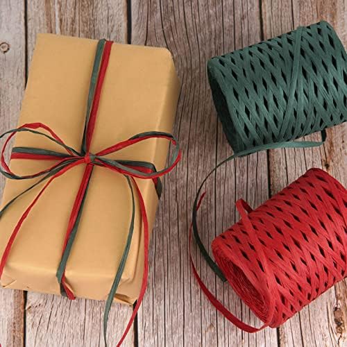 Cuttte 218 Yards Raffia Yarn for Crochet Craft Ribbon for Gift Wrapping