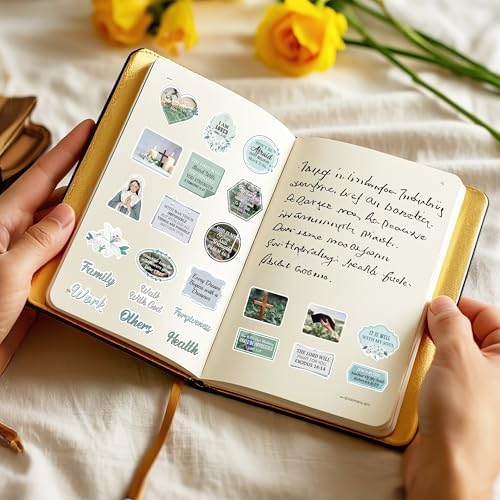 50 Pcs Bible Verse Vinyl Stickers, Prayer & Scripture Designs