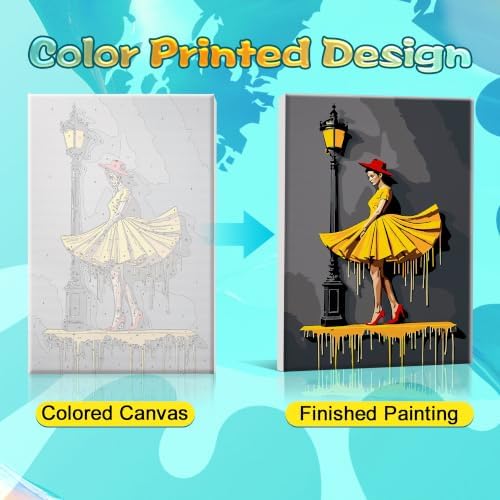 SmartEZ Paint by Numbers Kit for Adults with Frame, Dancer Paint by Number