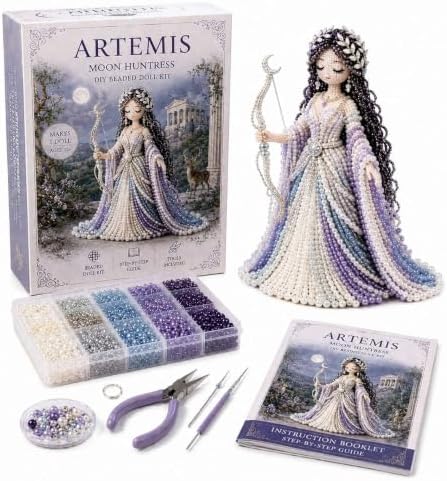  Divine Goddess DIY Beaded Doll Kit, Craft for Adults with Tools (Style D)