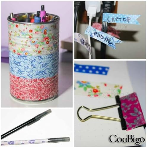 CooBigo 12 Rolls Washi Tape Set, Decorative Masking Tapes for Arts Scrapbook Planner Journaling Supplies Gift Wrapping DIY Crafts (Fangao Impression)