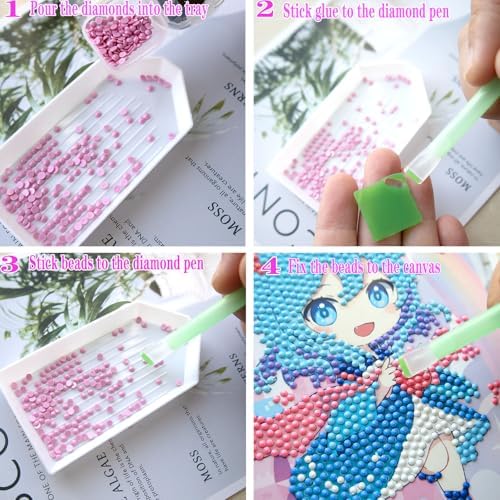 39PCS 5D Diamond Art Painting Tools and Accessories Kits,with 12 Plastic Diamond Art Painting Trays,22pcs Glue Clay,5 Diamond Art Painting pens,Diamond Art Painting DIY Accessories Green and White
